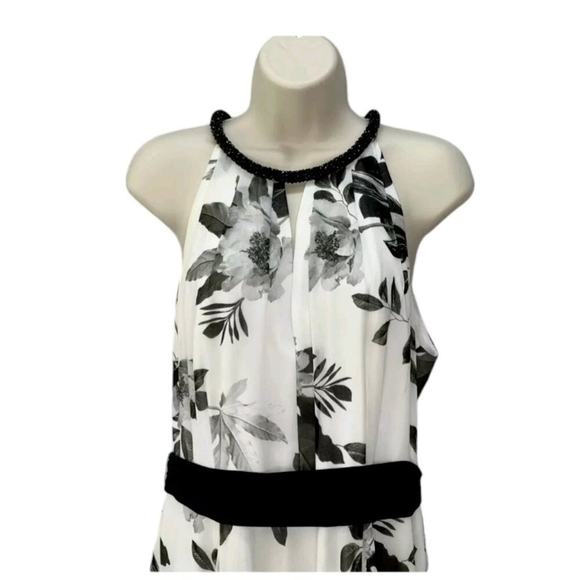 CALVIN KLEIN Womens White Sleeveless Full-Length Hi-Lo Formal Dress 14W - Picture 3 of 13